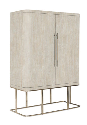Hooker Furniture Modern Mood Wardrobe With Floating Base, Oak Veneer, Integrated Mirror & Jewelry Organization Elegance Light Brown 6850-90013-80