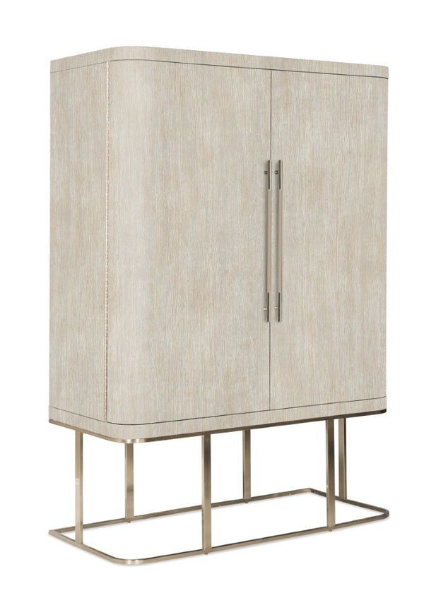 Hooker Furniture Modern Mood Wardrobe With Floating Base, Oak Veneer, Integrated Mirror & Jewelry Organization Elegance Light Brown 6850-90013-80