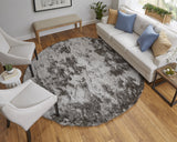 Feizy Rugs Indochine Plush Hand-tufted Polyester Shag Rug - Luxurious High Pile For Contemporary Spaces Gray,Black Polyester 4944550fgry000n95