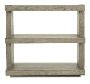 Hooker Furniture Linville Smoked-Mink Trails End Table With Oak Veneer, Plinth Base, Open Shelf For Modern Rustic Homes 6150-80113-85