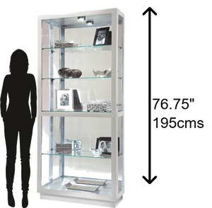 Hekman Furniture 680576 Jayden Ii Curio Cabinet - Elegant Lighted Display For Collectibles With Adjustable Shelves Silver Jayden Ii Curio Cabinet 680576