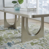 Zoey Double Pedestal Dining Table with Leaf Extensions Silver with Silver Finish P344-DR-K1 Pulaski Furniture