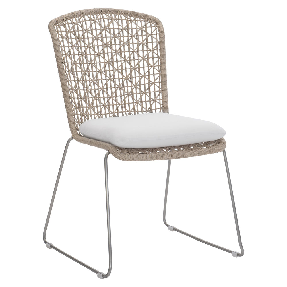 Bernhardt Bernhardt Coastal Woven Outdoor Side Chair With Cushioned Seat, Stainless Frame, Breathable Abaca Support Hazelnut 22.13"W x 23.75"D x 36"H K1950