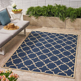 Christopher Knight Home® - Noble House - Serafin Indoor Geometric 5 X 8 Area Rug, Navy and Ivory