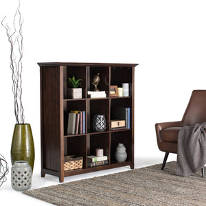 English Elm Acadian 9-Cube Bookcase & Storage Unit - Handcrafted Solid Wood In Rich Brunette Brown Finish B136P159411
