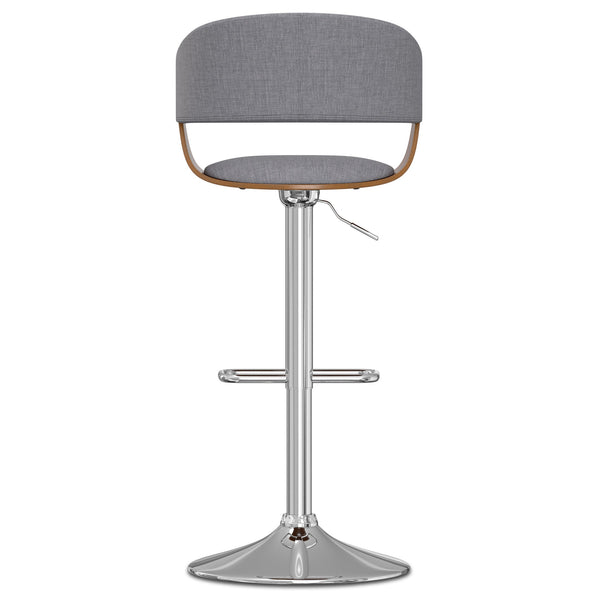 English Elm Lowell Adjustable Swivel Bar Stool - Light Grey Linen Upholstery, Mid-Century Modern Design & Comfort B136P158833