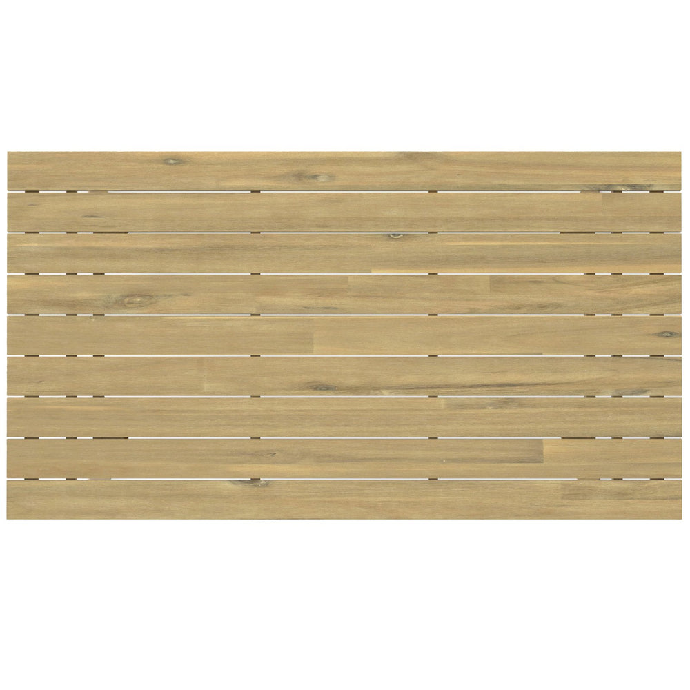 English Elm Kona Handcrafted Outdoor Dining Table in Light Teak - Solid Acacia, Seats 6, 65" x 35", Durable Finish B136P159387