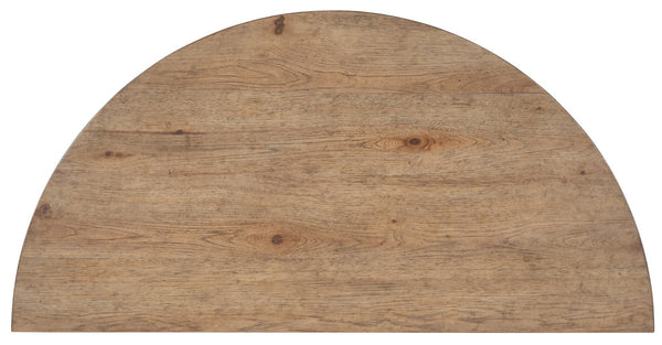 Hooker Furniture Vineyard Demilune Nightstand With Sonoma Pecky Hickory, Rustic Hammered Pulls & Soft‑Close Doors 6952-90115-80