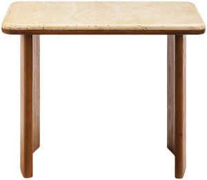 Aluna UAN-001 18"H x 24"W x 16"D, 16"H x 15"W x 12"D End Table UAN001-SET  Top: Cream; Base: Dark Brown Surya