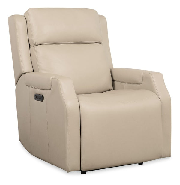 Hooker Furniture Nelson Zero Gravity Recliner With Power Headrest, Lumbar Support, Usb Charging, Top-Grain Leather Beige SS836-PHZL1-070