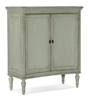 Hooker Furniture Charleston Verdigris Green Two-Door Accent Chest With Soft-Close Doors, Fretwork & Adjustable Shelf 6750-50001-32