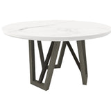 Pure Modern Dining 54 In. Round Table with Wood Base