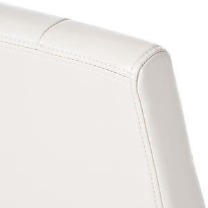 English Elm Carter Ivory Bonded Leather Tufted Dining Chairs Set of Two with Espresso Legs 54274.00IVY
