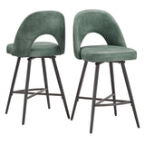 Homelegance By Top-Line Amala Metal Swivel 24" Counter Height Stools (Set of 2) Green Engineered Wood