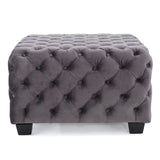 Christopher Knight Home® - Noble House - Jaymee Modern Glam Button Tufted Velvet Ottoman