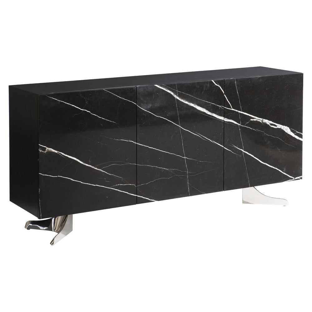 Bernhardt Bernhardt Imani Buffet With Nero Marquina Stone Overlays, Onyx Finish, Soft-Close Doors, Sleek Base 316136
