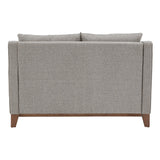 Homelegance By Top-Line Kramer Fabric Loveseat with Down Feather Cushions Grey Polyester