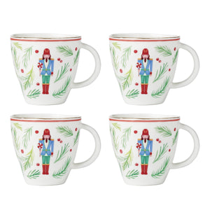 Lenox Nutcracker Dinnerware Mugs, Set of 4, Assorted Multi, WHITE PORCELAIN 896876