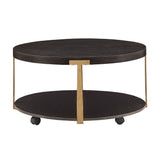 Homelegance By Top-Line Conlley Wood and Metal T-Brace Round Tables Espresso MDF