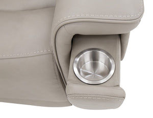Hooker Furniture Lyra Semi-Aniline Top Grain Leather Power Lift Recliner With Wireless Charging, Cupholder, Lumbar Grey RC622-PHLL4-091