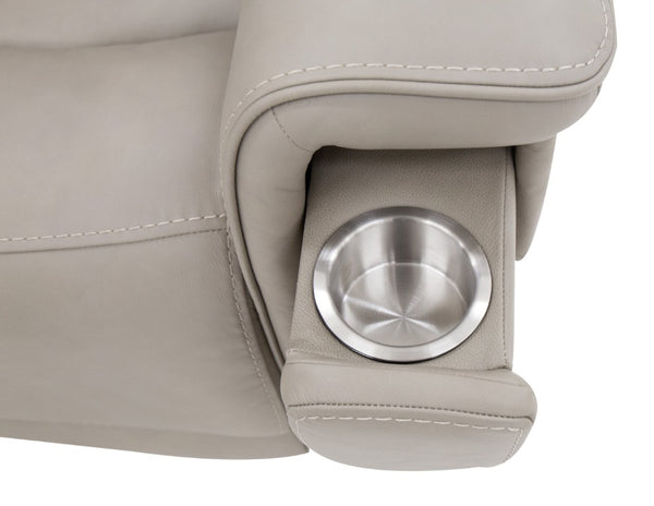 Hooker Furniture Lyra Semi-Aniline Top Grain Leather Power Lift Recliner With Wireless Charging, Cupholder, Lumbar Grey RC622-PHLL4-091