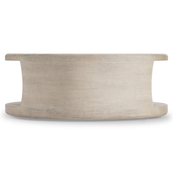 Bernhardt Bernhardt Lucerne Round Resin Cocktail Table with Wood Grain Texture and Casters 393014