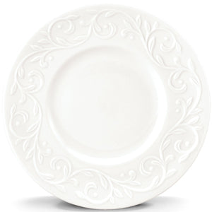 Lenox Opal Innocence Carved 4-piece 7" Dessert Plate Set by White, WHITE PORCELAIN 813880