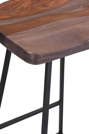 Porter Designs Clement Solid Acacia Wood Bar Stool With Sleek Lines And Comfortable Scooped Seat Gray Wood 07-196-10-2098