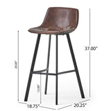 Christopher Knight Home® - Noble House - Dax Modern Upholstered Bar Stool, Brown and Black - Set of 2