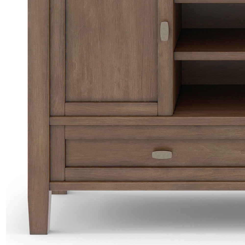 English Elm Warm Shaker Tv Media Stand - Rustic Solid Wood Storage Solution For Stylish Living Rooms B136P159672-GIGA