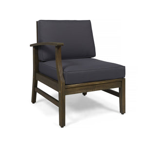 English Elm Perla Armless Accent Chair Tailored Low Profile Upholstered Seat for Living Room Dark Grey 58941.00L-R-CON-M2 GDGRY