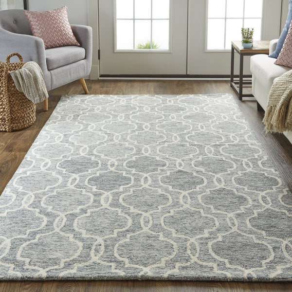 Feizy Rugs Belfort Hand-tufted Wool Rug: Elegant Transitional Designs For Timeless Home Décor Style Blue,Gray,Ivory Wool 8698775fgryivyp00