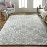 Feizy Rugs Belfort Hand-tufted Wool Rug: Elegant Transitional Designs For Timeless Home Décor Style Blue,Gray,Ivory Wool 8698775fgryivyp00