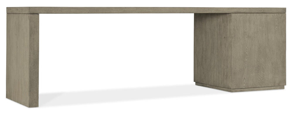 Hooker Furniture Linville 96" Desk In Smoked Mink Oak Veneer With Locking File Drawer And Expansive Workspace Medium Wood 6150-10946-85