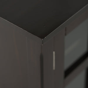 English Elm Kitchener 60" Wide Solid Wood Tv Media Stand In Hickory Brown With Glass Doors & Adjustable Shelves B136P159554