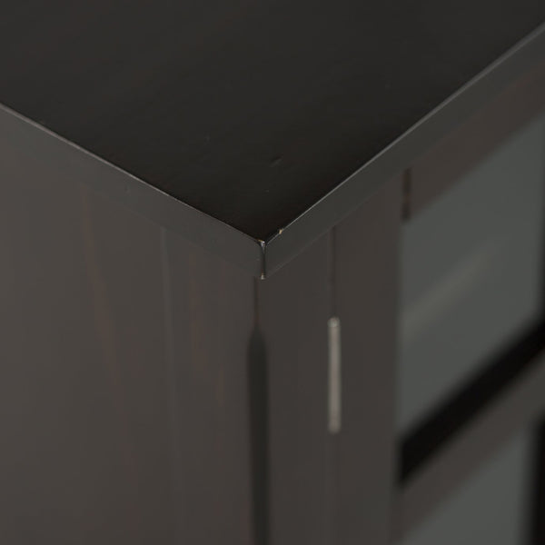 English Elm Kitchener 60" Wide Solid Wood Tv Media Stand In Hickory Brown With Glass Doors & Adjustable Shelves B136P159554