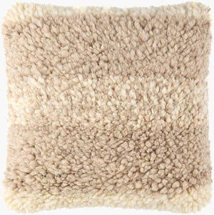 Surya Lucas 18"X18" Traditional Accent Pillow – Timeless Elegance In Cotton & Wool, Easy Care Charm Beige Wool,Cotton,Cotton Uca001-1818d