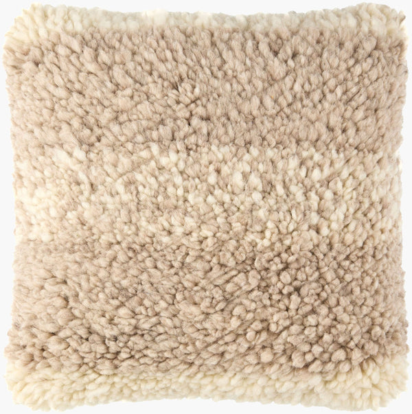 Surya Lucas 18"X18" Traditional Accent Pillow – Timeless Elegance In Cotton & Wool, Easy Care Charm Beige Wool,Cotton,Cotton Uca001-1818d