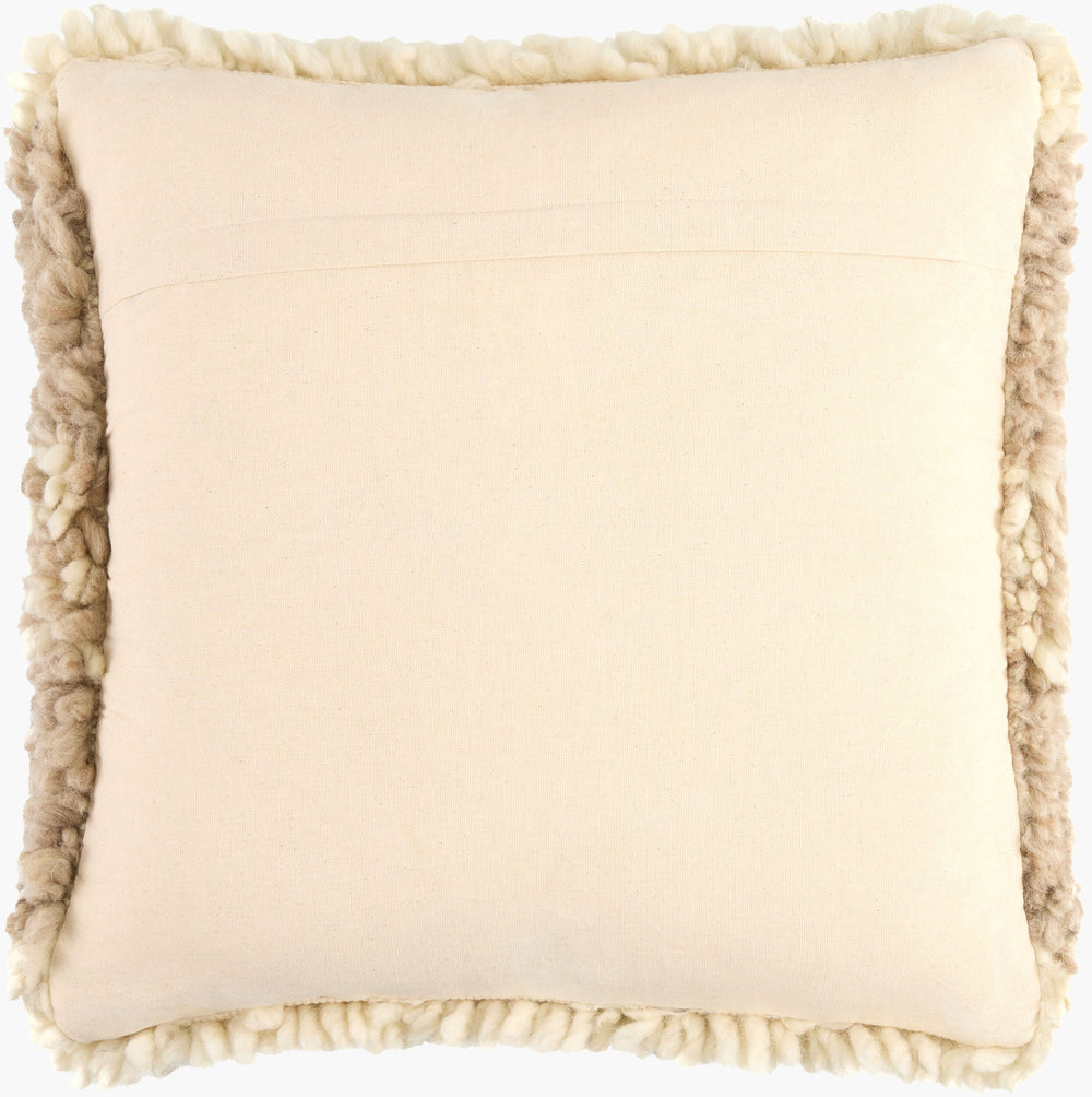 Surya Lucas 18"X18" Traditional Accent Pillow – Timeless Elegance In Cotton & Wool, Easy Care Charm Beige Wool,Cotton,Cotton Uca001-1818d
