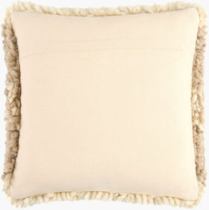 Surya Lucas 18"X18" Traditional Accent Pillow – Timeless Elegance In Cotton & Wool, Easy Care Charm Beige Wool,Cotton,Cotton Uca001-1818d