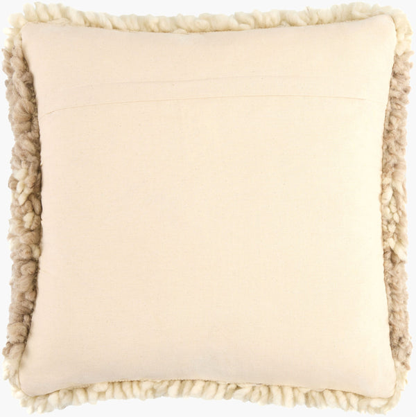 Surya Lucas 18"X18" Traditional Accent Pillow – Timeless Elegance In Cotton & Wool, Easy Care Charm Beige Wool,Cotton,Cotton Uca001-1818d