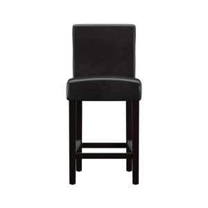 Homelegance By Top-Line Leander Faux Leather High Back Bar Stools (Set of 2) Brown Rubberwood