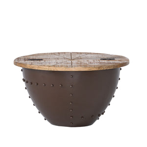 English Elm Christopher Knight Home® - WOODEN Mango Wood & Iron Coffee Table with Hinged Storage, Modern Industrial Drum Design (30.5") 66499.00