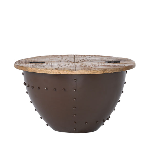 English Elm Christopher Knight Home® - WOODEN Mango Wood & Iron Coffee Table with Hinged Storage, Modern Industrial Drum Design (30.5") 66499.00