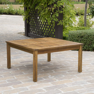 English Elm Perla Square Acacia Wood Coffee Table Grey Finish Indoor Outdoor Patio Living Room 59098.00