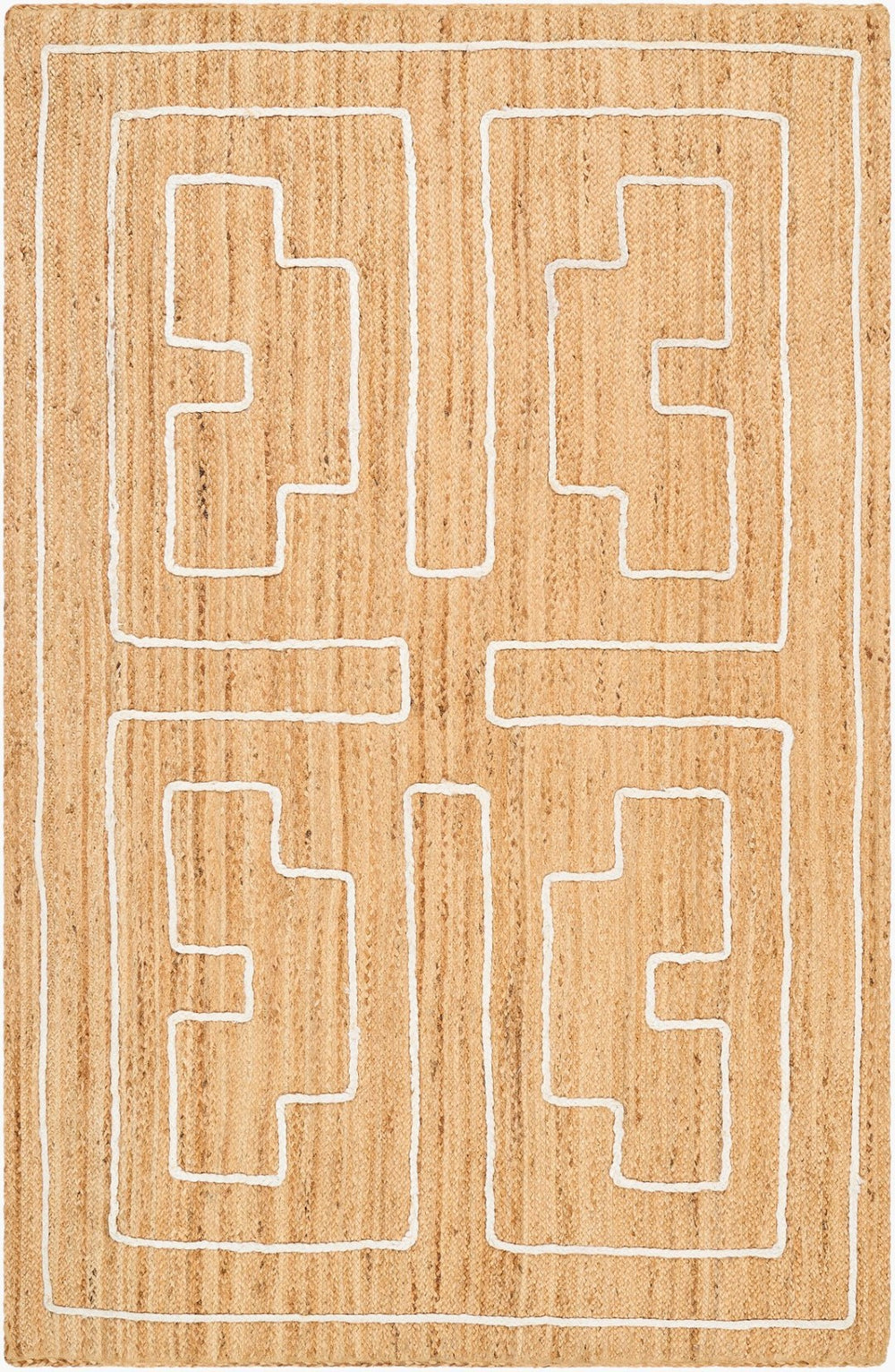 Livabliss Luci Handwoven Jute Area Rug Natural Low Pile Accent for Entryway or Bathroom Tan 8' x 10' UCI2302-810