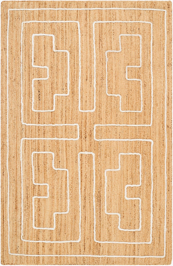 Livabliss Luci Handwoven Jute Area Rug Natural Low Pile Accent for Entryway or Bathroom Tan 8' x 10' UCI2302-810