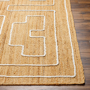Livabliss Luci Handwoven Jute Area Rug Natural Low Pile Accent for Entryway or Bathroom Tan 8' x 10' UCI2302-810