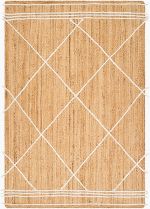 Livabliss Luci Handwoven Natural Jute Flatweave Area Rug Earthy Texture for Entryways and Boho Spaces Tan 5' x 7'6" UCI2303-576