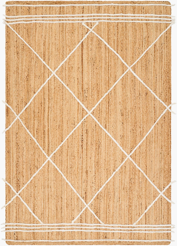 Livabliss Luci Handwoven Natural Jute Flatweave Area Rug Earthy Texture for Entryways and Boho Spaces Tan 5' x 7'6" UCI2303-576